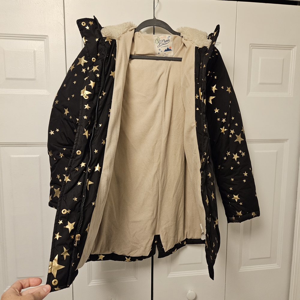 J. Crew Black and Gold Winter Coat